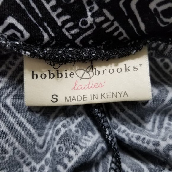 Bobbie Brooks pants Small elastic pull on waist diamond print leggings pockets - Picture 10 of 11